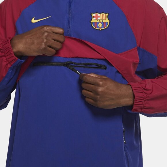 Nike FC Barcelona 2019/20 Packable Pullover Windbreaker Jacket Mens M CW2934-455 - Picture 11 of 11